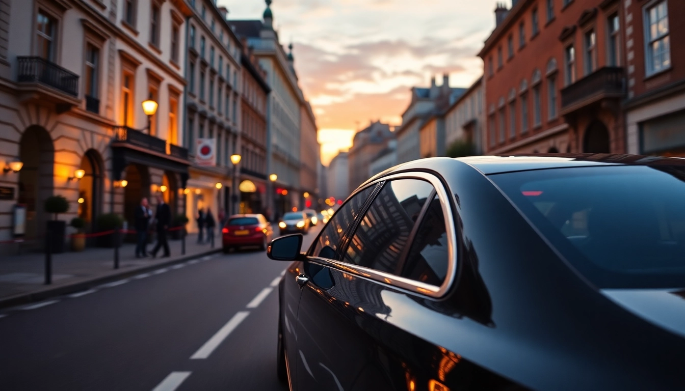 Professional driver hire Dublin with a luxury vehicle cruising through the picturesque streets.