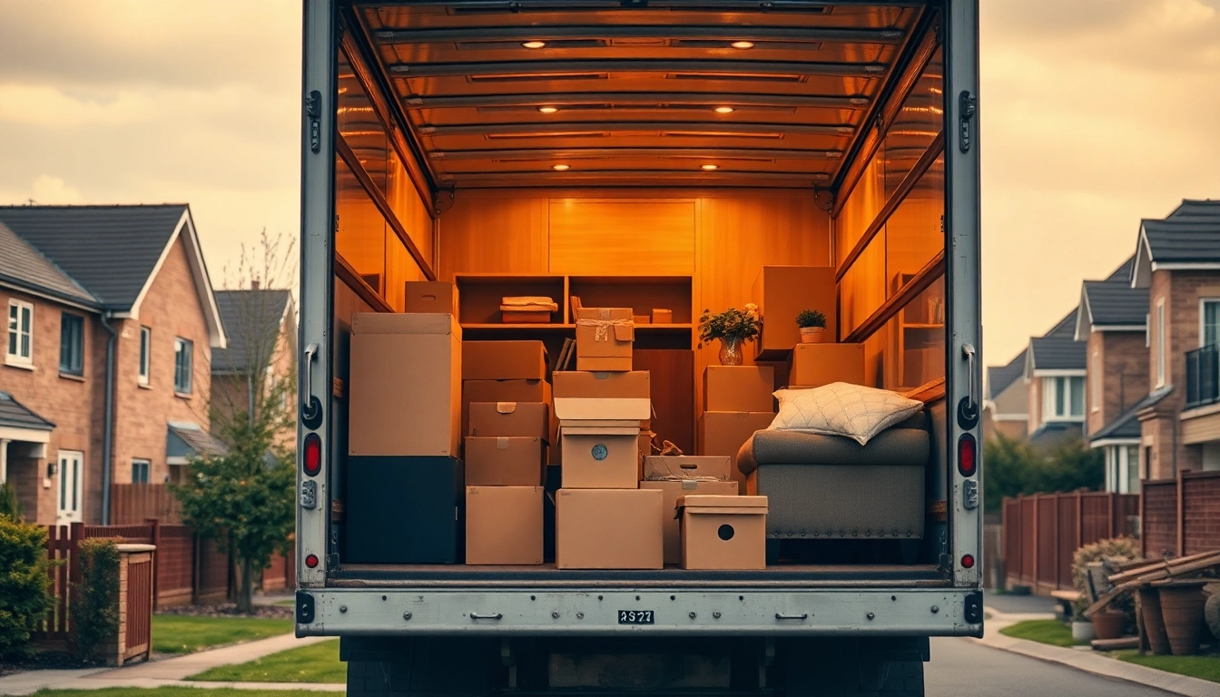 Efficient home removals West Yorkshire showcasing a moving truck with packed belongings ready for transport.