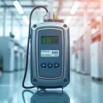 Monitor gas levels with a Peracetic Acid gas detector, featuring a sleek design and digital display.