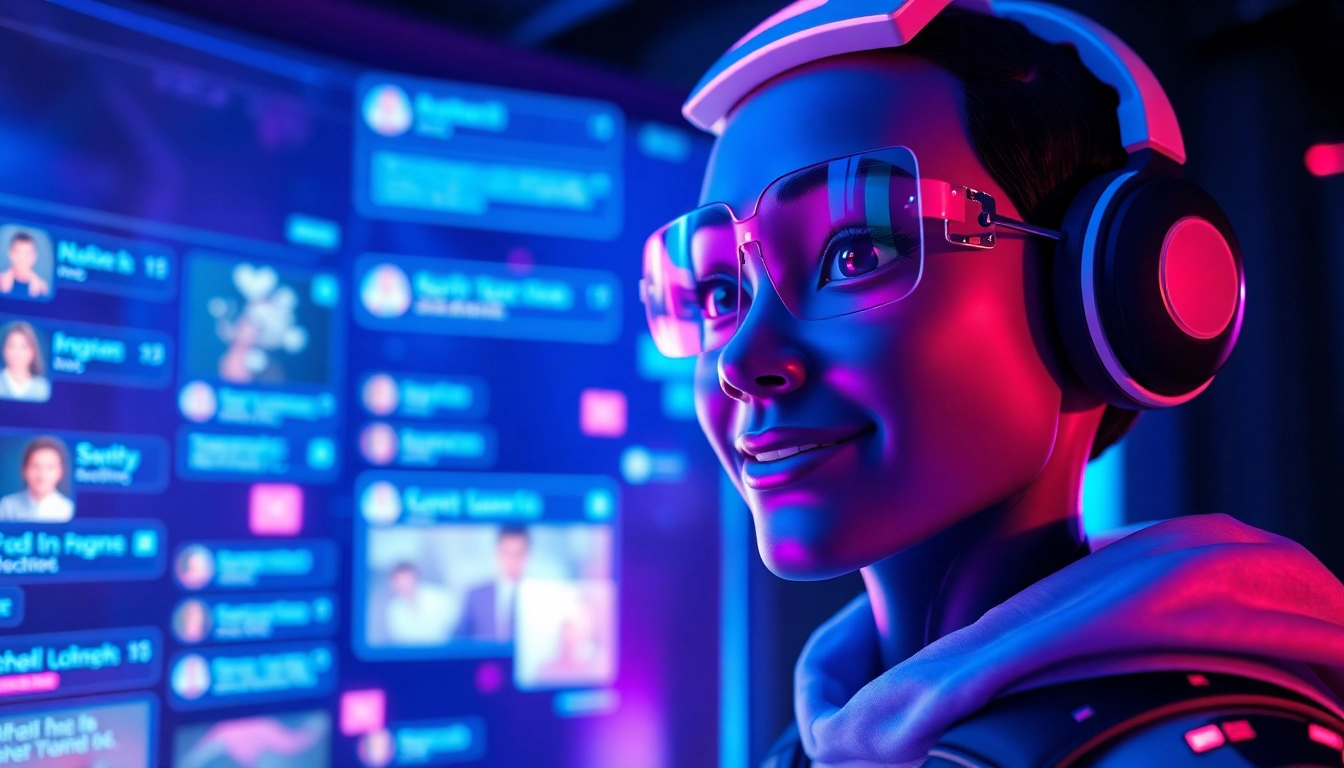Engaging scene of a vibrant digital chat showcasing crush on ia interaction.