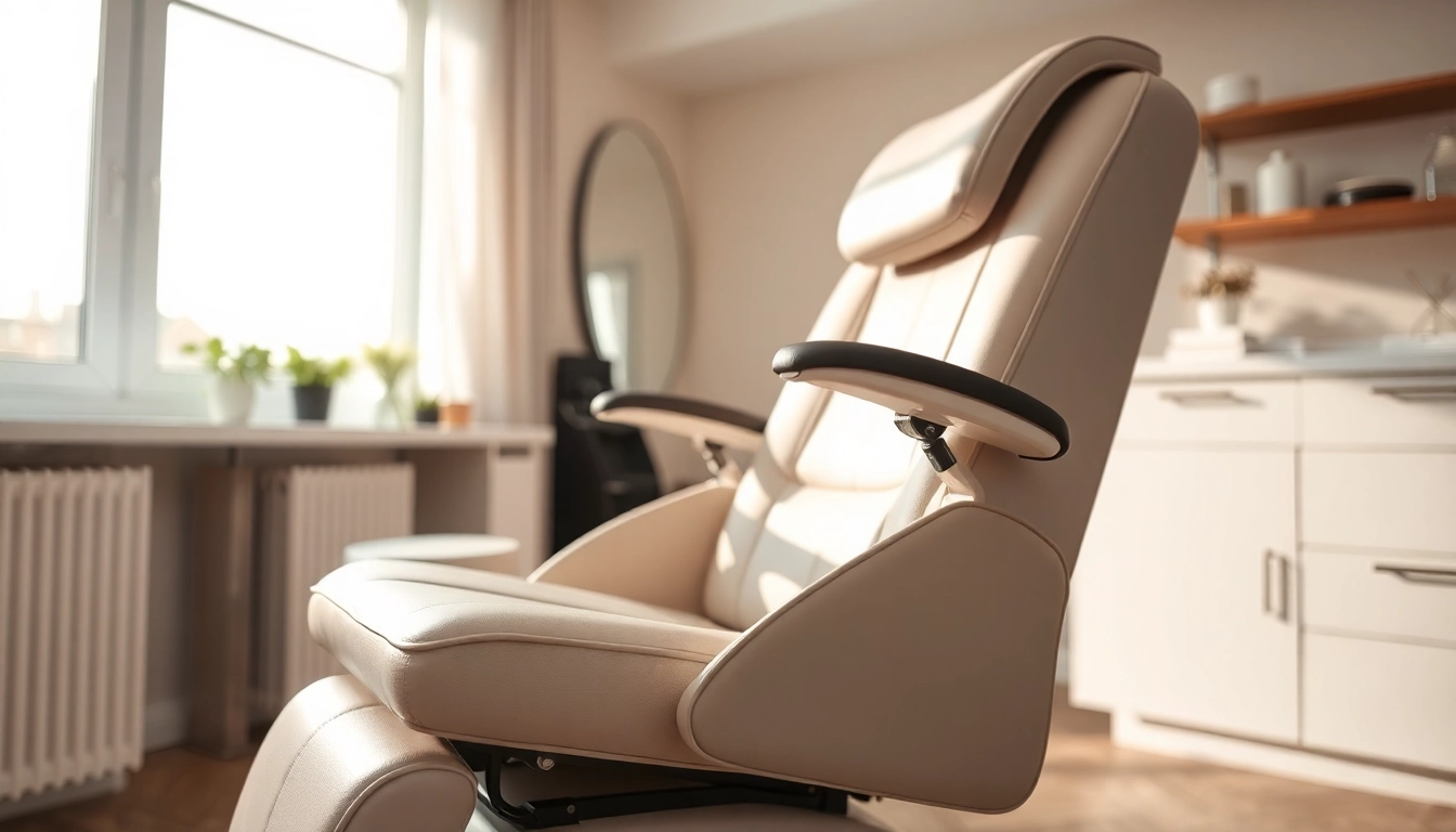 Luxurious kosmetik stuhl in a modern salon, emphasizing comfort and design.