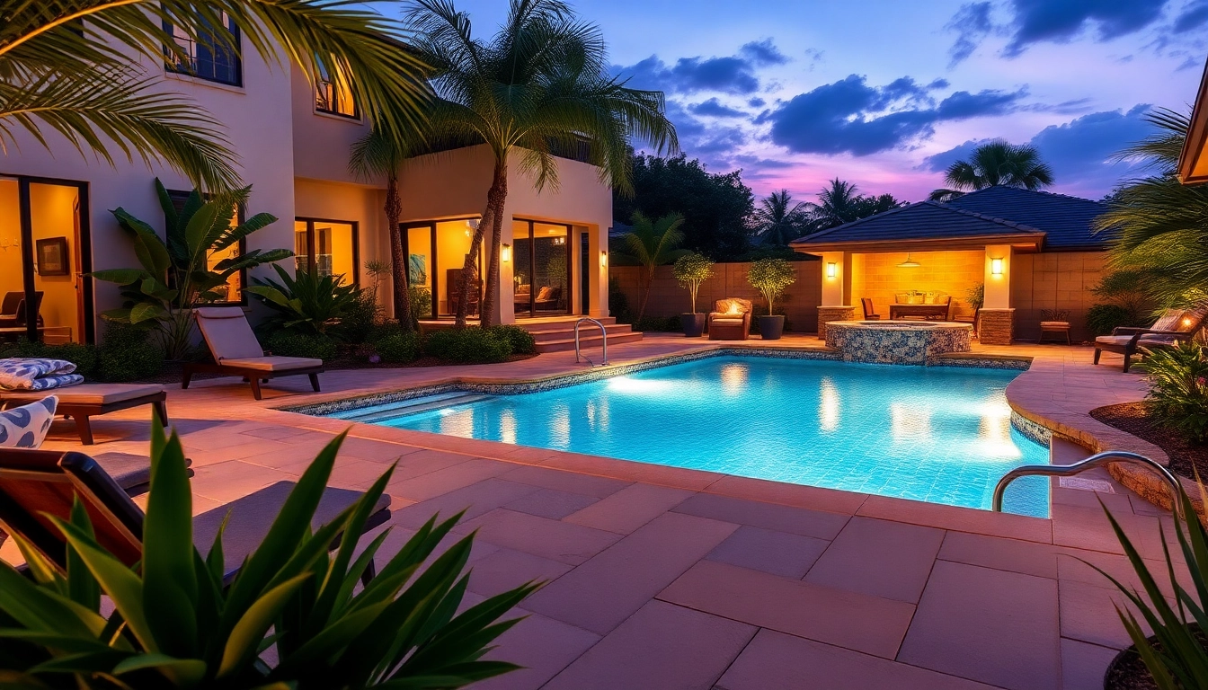Revitalize your space with a premier pool renovation company showcasing an inviting, luxurious pool.