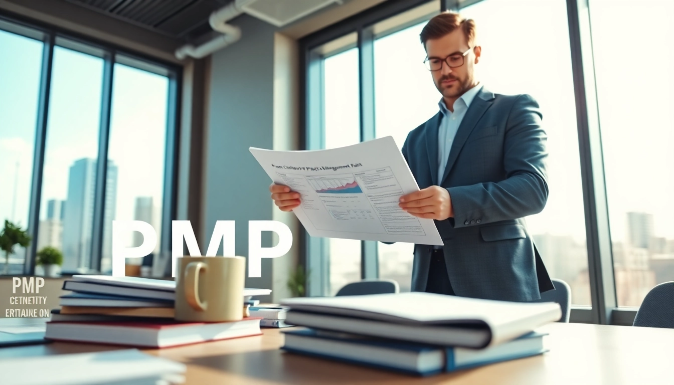 Understand what is PMP certification through a professional project manager engaged in reviewing plans.