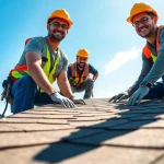 5-star roofing contractors Central Texas installing a quality roof in a sunny residential area.