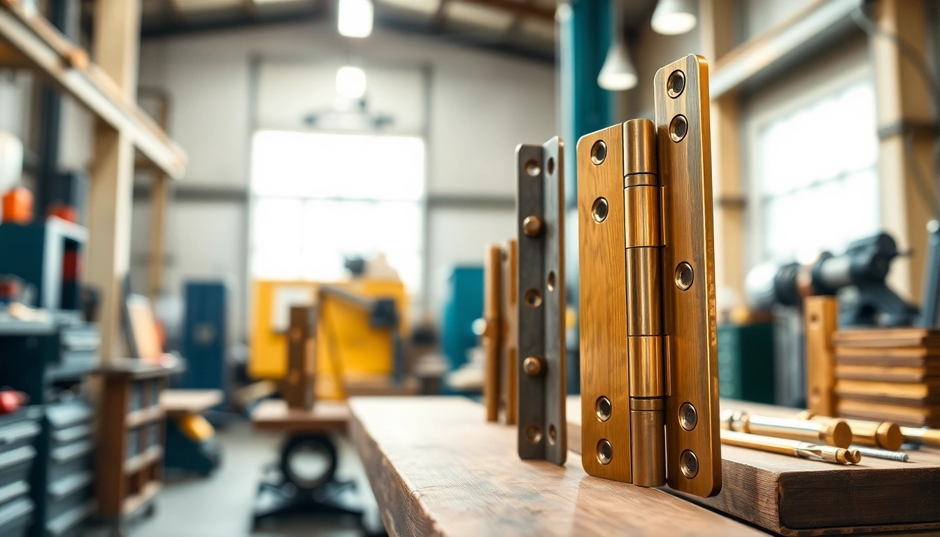 Highlighting quality door hinges manufacturer products in a professional workshop setting.