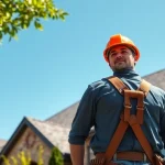 Showcasing 5-star roofing contractors Central Texas performing quality inspections on a residential roof.