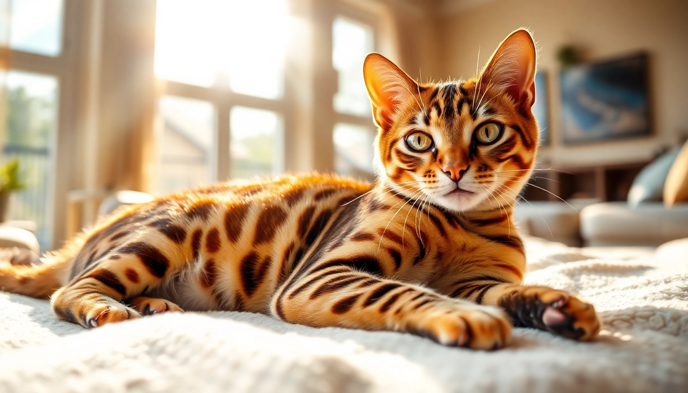 Bengal Breeders Orange County showcasing a beautiful Bengal cat in a cozy setting