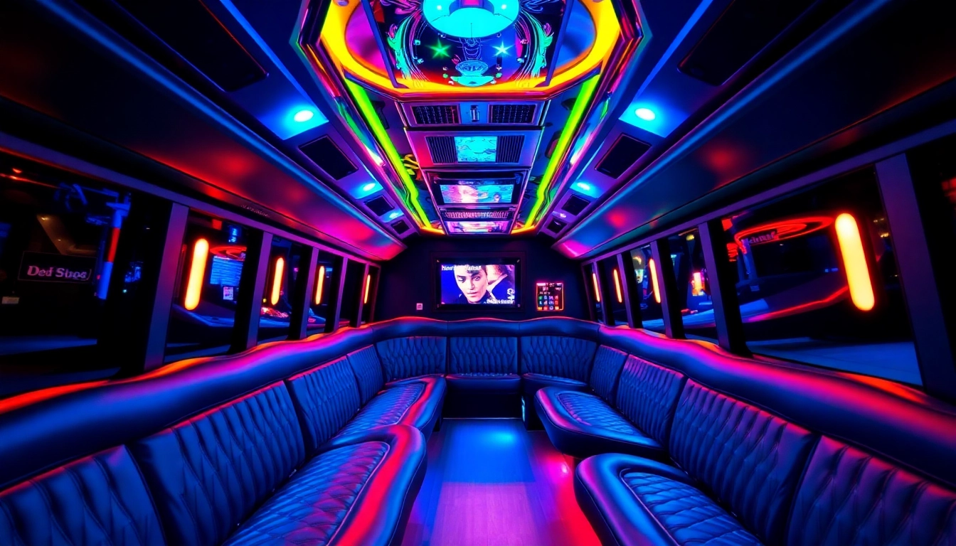 Enjoy a night out in an atlanta party bus with vibrant lights and luxurious seating for an unforgettable experience.