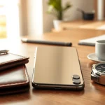 Buy iPhone 16 Pro Max featured with elegant accessories in a professional setting.