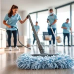 Bond cleaning Brisbane services in action, showcasing trained professionals ensuring a spotless environment.