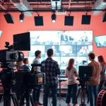Showcasing video production edmonton with a collaborative team in a creative studio setting.