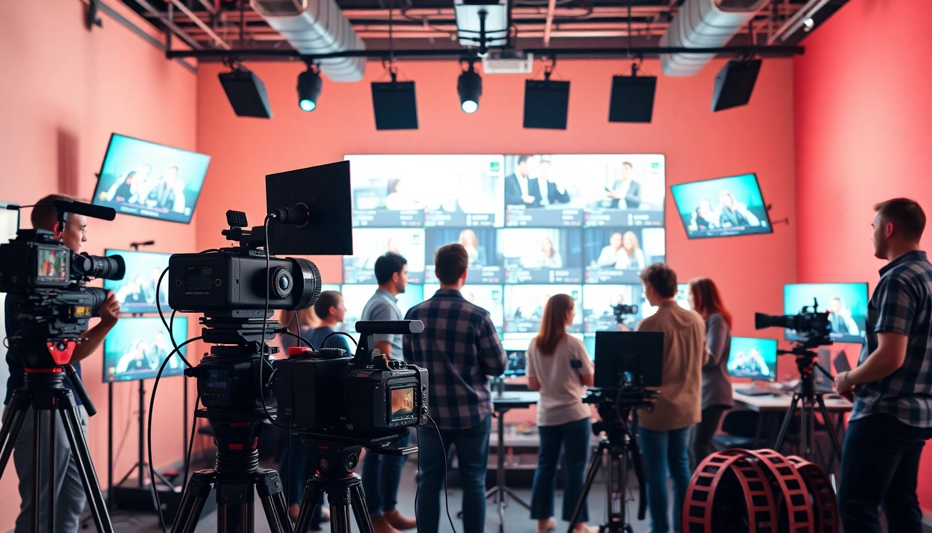 Showcasing video production edmonton with a collaborative team in a creative studio setting.