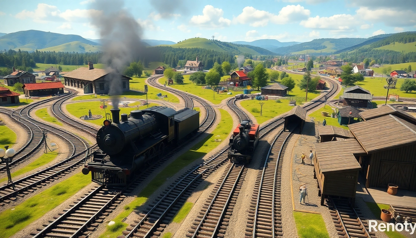 Experience the excitement of railroad tycoon download with this engaging train simulation scene.