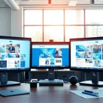 Engage with professional website design features in a modern workspace setting.