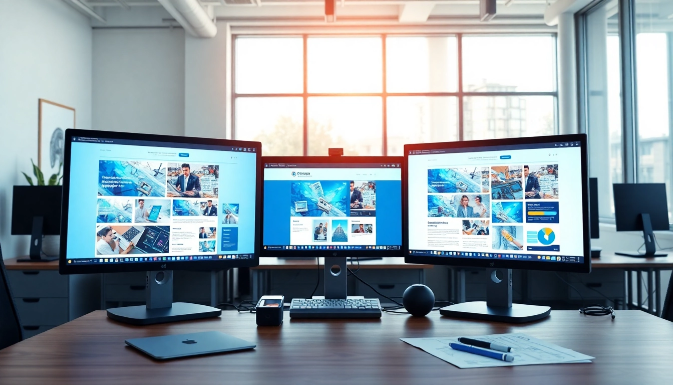 Engage with professional website design features in a modern workspace setting.