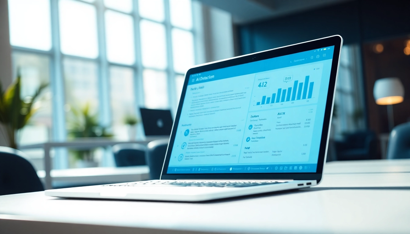 Identify AI-generated content with a professional AI detection tool featured in a modern office.