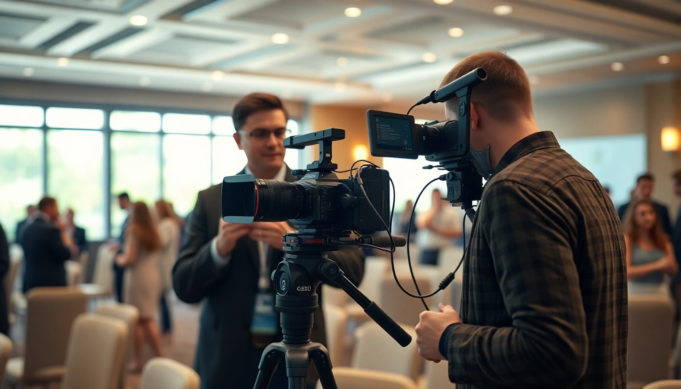 Capturing On-Site Videography during a vibrant conference with professionals engaged.