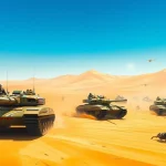 Engage in the thrilling Dune 2 game, showcasing epic battles with tanks in a desert.