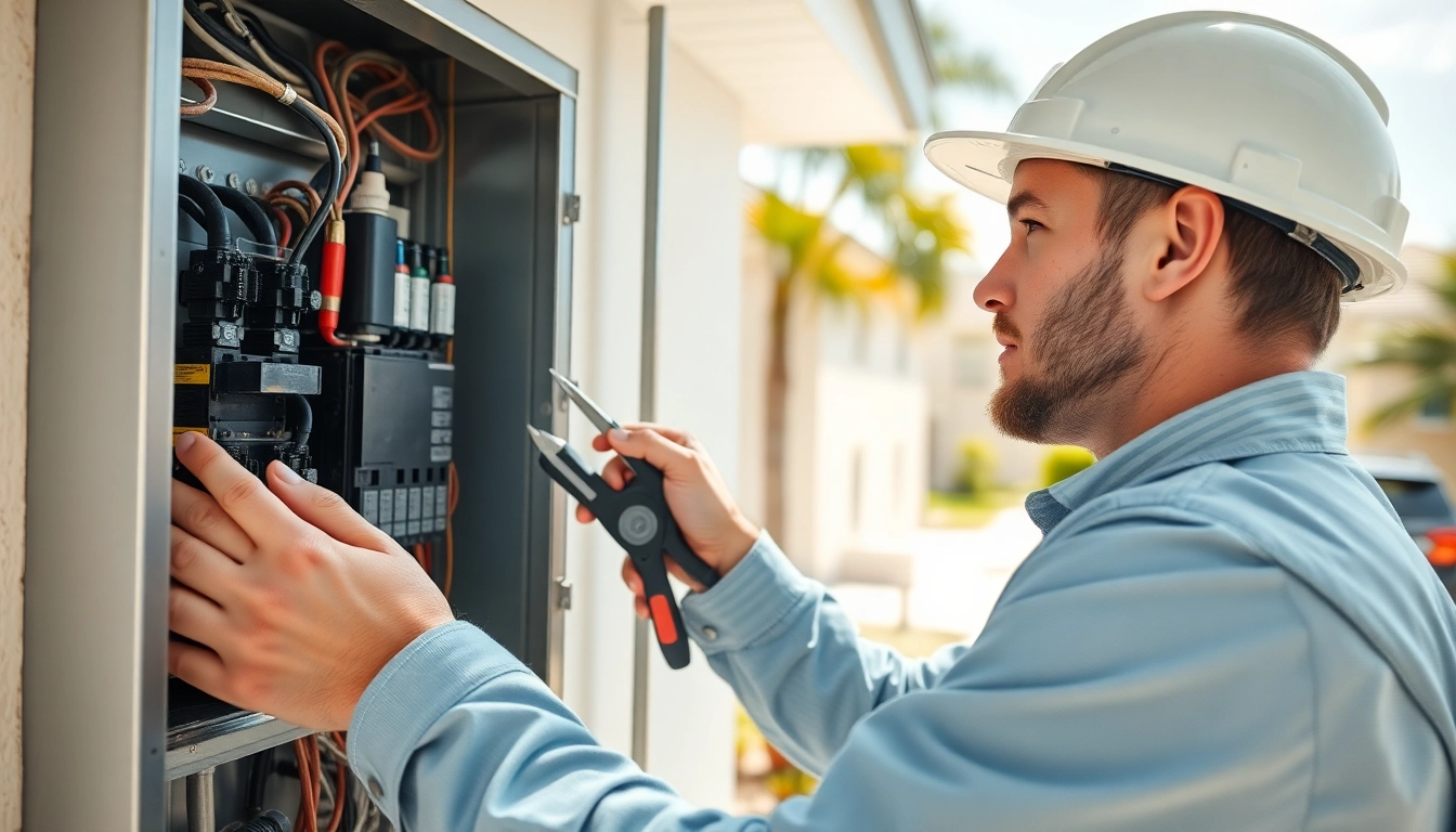 Repairing an electrical panel in Clearwater, ensuring safety and efficiency.