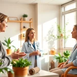 Erleben Sie Naturheilkunde in einem beruhigenden klinischen Umfeld mit Pflanzen und Kräutern.