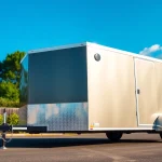 Explore high-quality Bri-Mar trailers for sale near me in a vibrant outdoor setting.