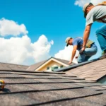 Showcasing a roofer expertly working on Roofing Vancouver Wa residential home.