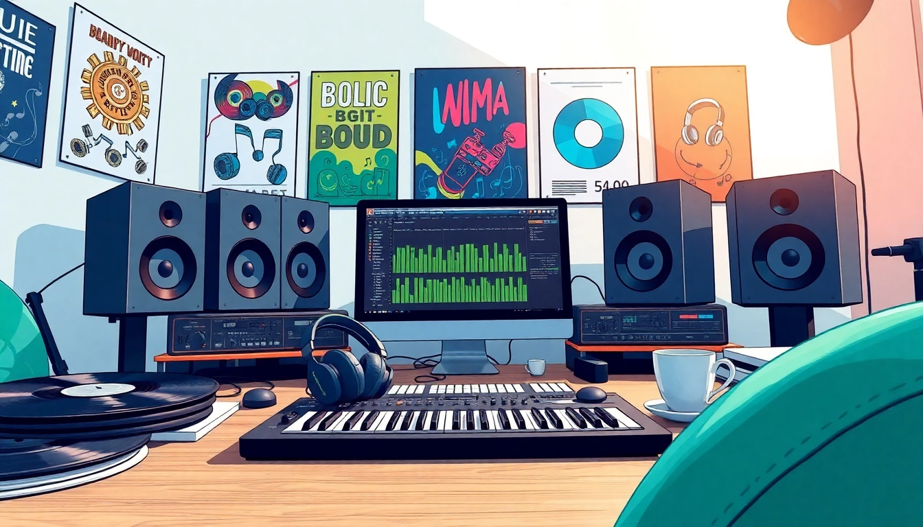 Engaging workspace showcasing Free Presets & Samples in a vibrant music production setting.