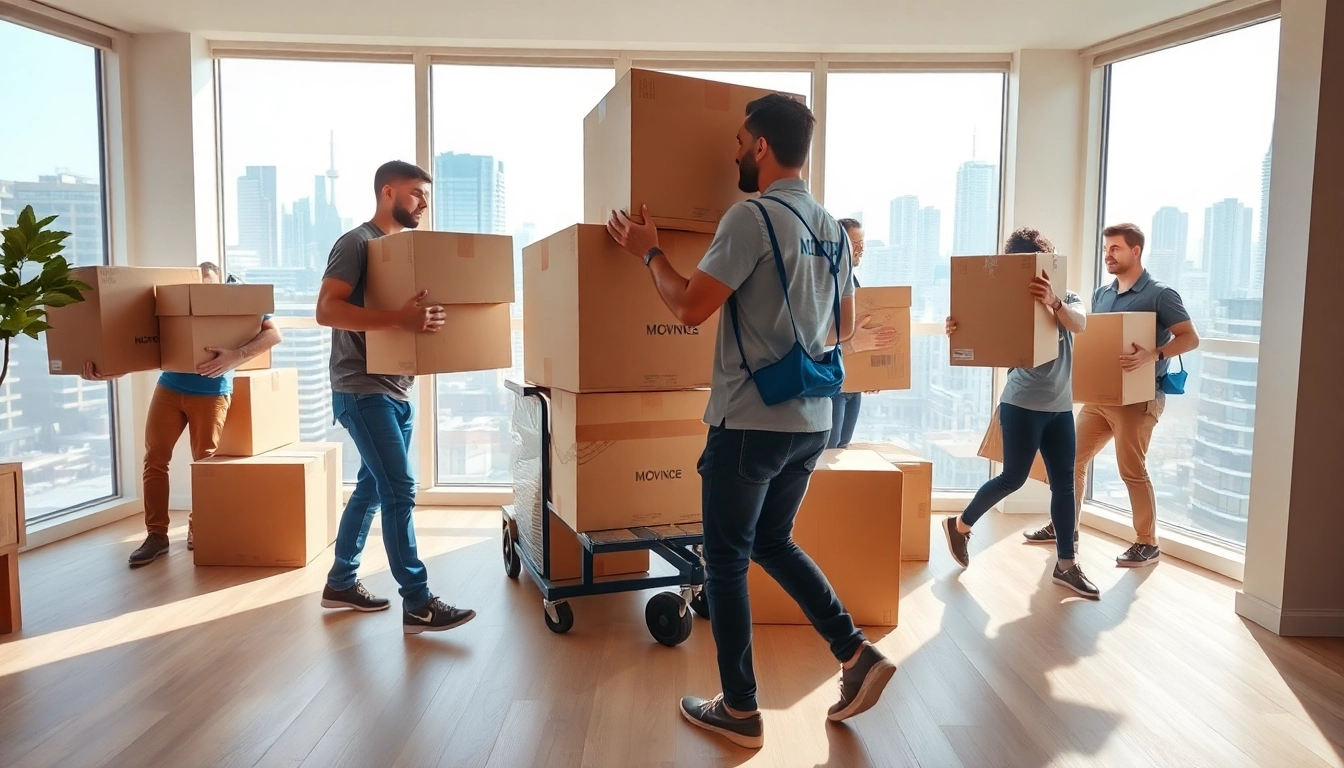 Team of professional movers in Toronto organizing items efficiently for a moving company Toronto.