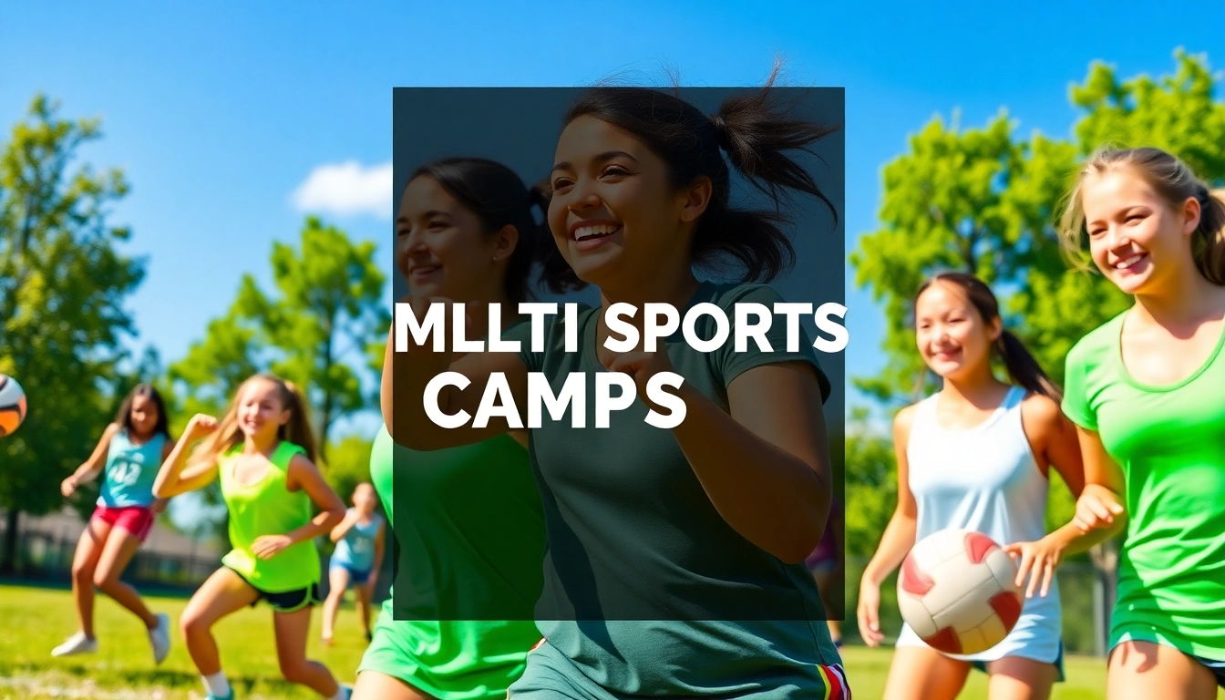Girls actively participating in Multi Sports Camps for Girls, showcasing teamwork and joy.